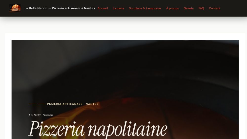 Capture du site de démonstration La Bella Napoli